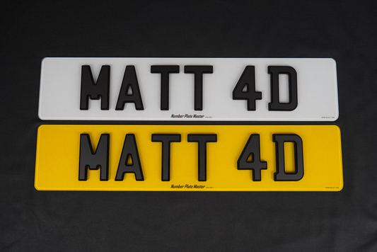 Matt 4D Number Plates