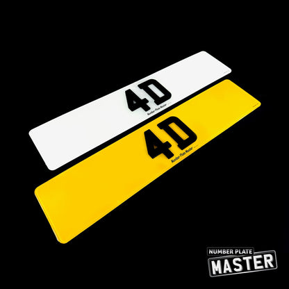 4D Laser Cut Number Plates